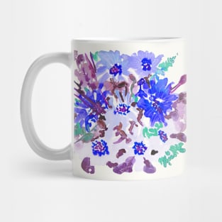 watercolor floral arrangement 2020 design in blue Mug